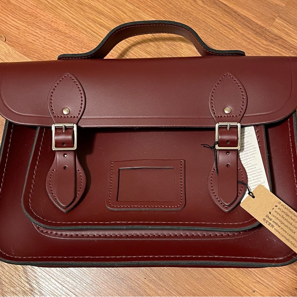 13” Leather Batchel in Oxblood, NWT, Cambridge Satchel Co.